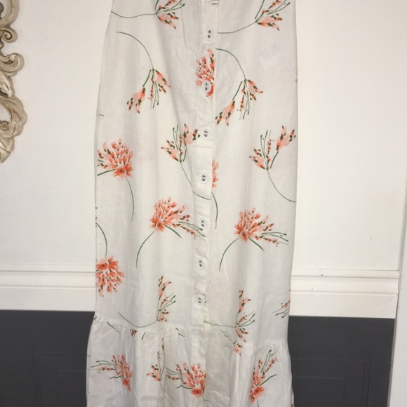 Urban outfitters linen blend long button up skirt nwt - Picture 2 of 10